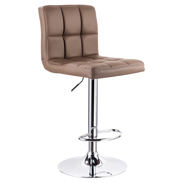 GUYOU GY-1068 PU Leather Club Home Kitchen Steel Bar Stool brown color