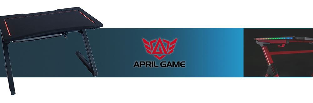 April Game Z Shape Gaming Desk With Led Light