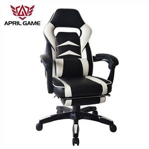 April Game Black And White Gaming Chair With Footrest Y-2418