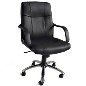 Y-2746 New Black Leather Ergonomic Desk Office Chair w Chrome