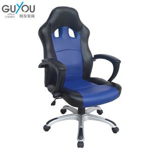 Y-2843 Blue Best Choice Products Leather Office Chair High Back Racing Car Style Bucket Seat Desk Gaming Computer