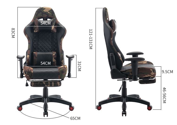 Y-2-2446A Office Task Chair High Back Racing Style PC Computer Chair Ergonomic E-Sports Gamer Chair With Footrest size