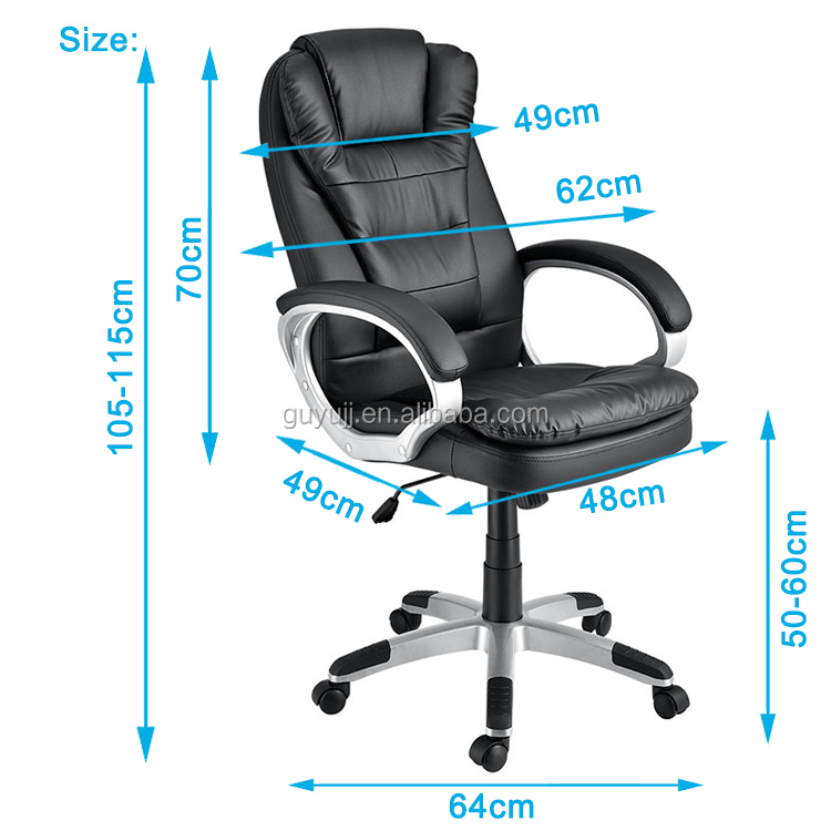 GY-2540 Comfortable Pu Leather Swivel Boss Office Chair size