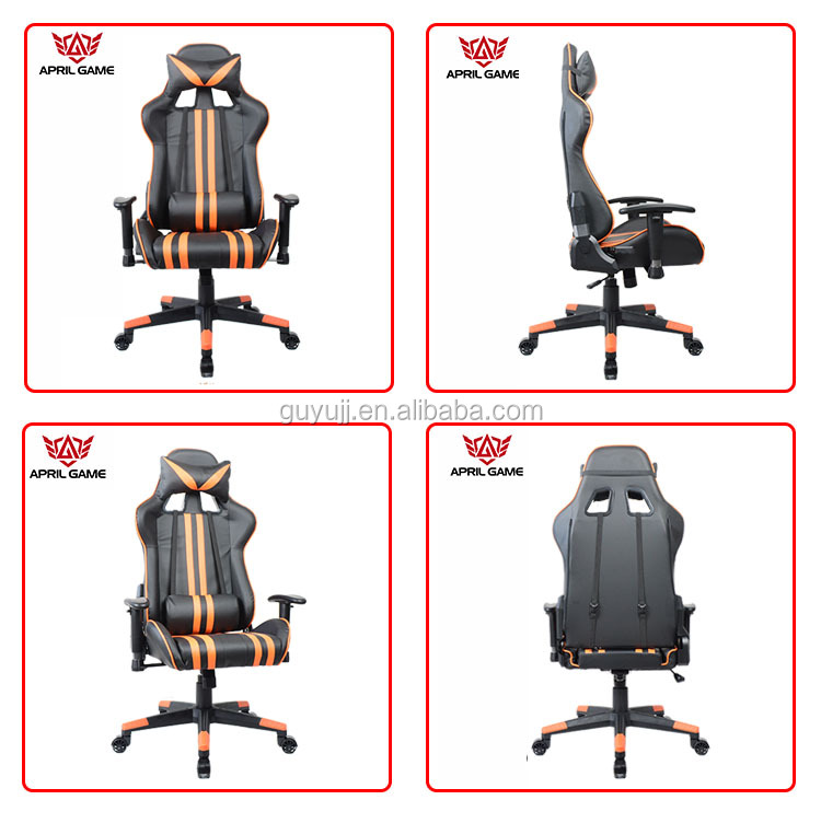 Y-2699 Popular PU Leather Racing Car Chair Gaming Computer Ergonomic Office Chair Neck Pillow And Waist Pillow angles display