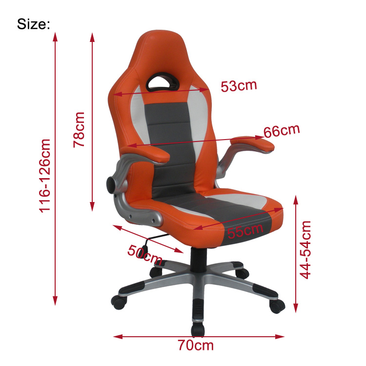 Y-2838 Wholesales Popular Swivel Racing Car Style Seat Office Desk Chair Gaming Chair size