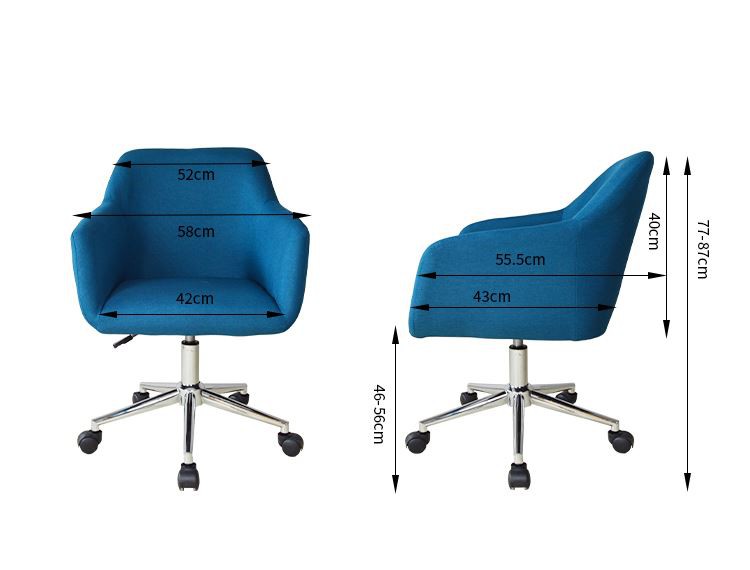 Armless Swivel Desk Chair size