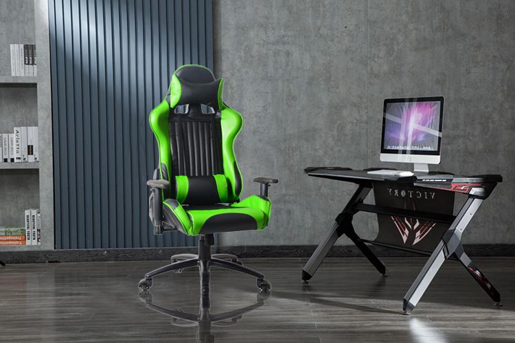 Green New Model Beauty Back Design Painting Metal Base Gaming Chair application occasion display 2