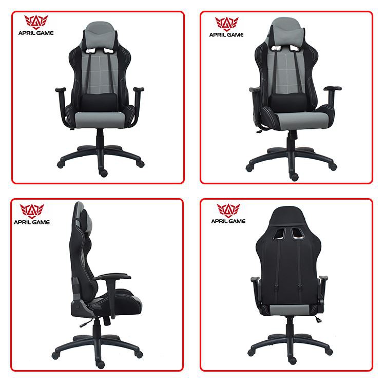 Y-2690 Leather And Fabric Professional PC Gaming Chair Car Seat Computer Office Chair With Neck Pillow And Lumbar Pillow several angle display