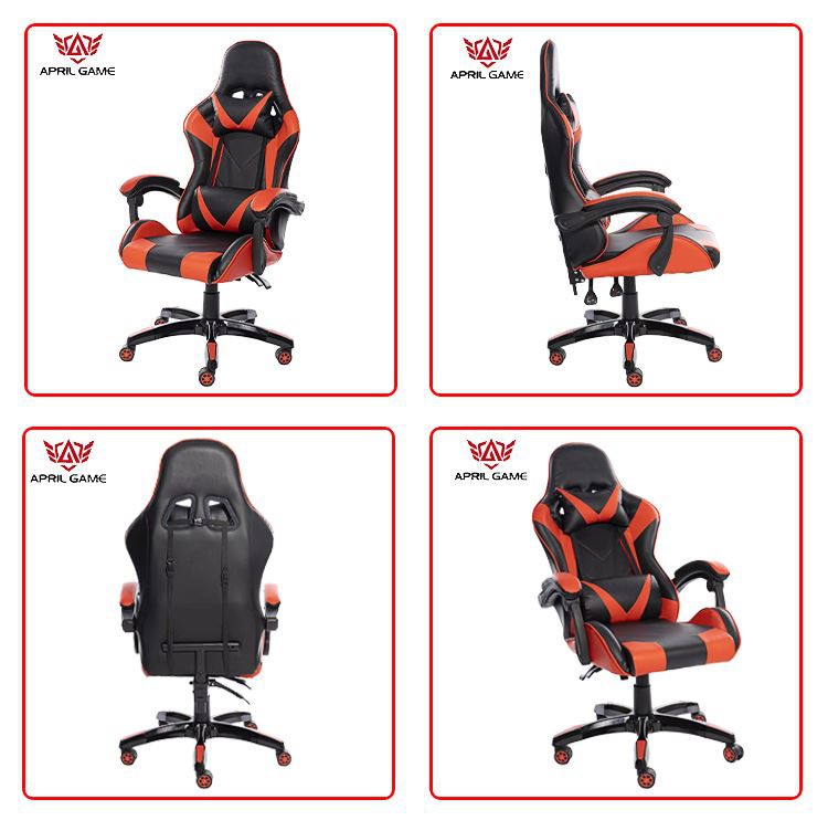  Ergonomic Racing Style PU Leather Gamer Chair Reclining Gaming Desk Chair angle display