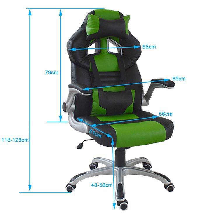 Y-2898A Black And Blue Computer Gaming Chair size