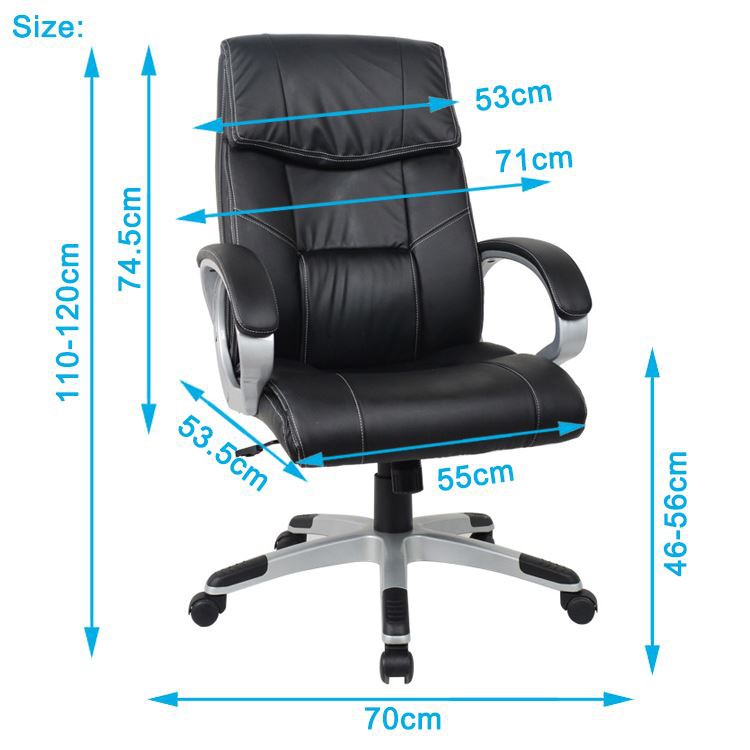 Ergonomic Office Chair PU Executive Seat Leather Simple Design High Back Desk Chair Y-2592 size