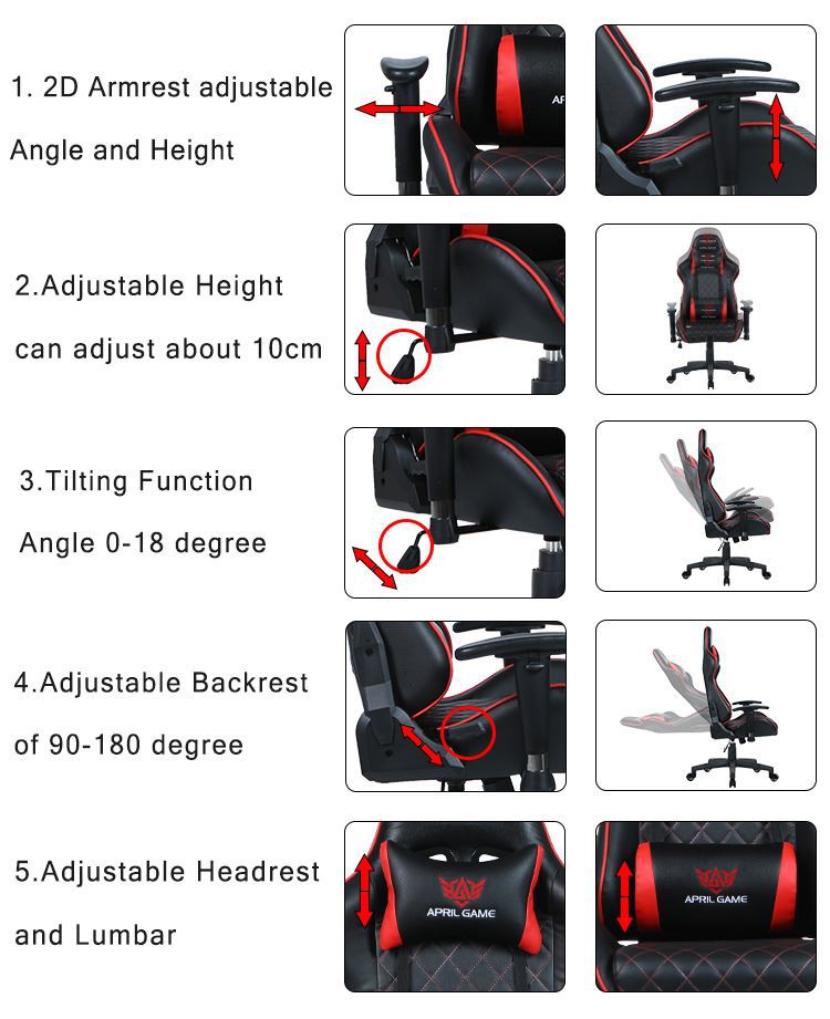 Y-2581 Crystal Style Gaming Chair function