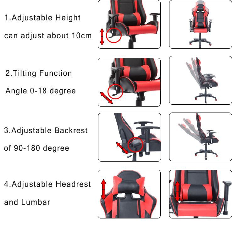 Pc Gaming Chair Racing Silla Computer Game Custom Gamer Wheel Seat Y-2658 function