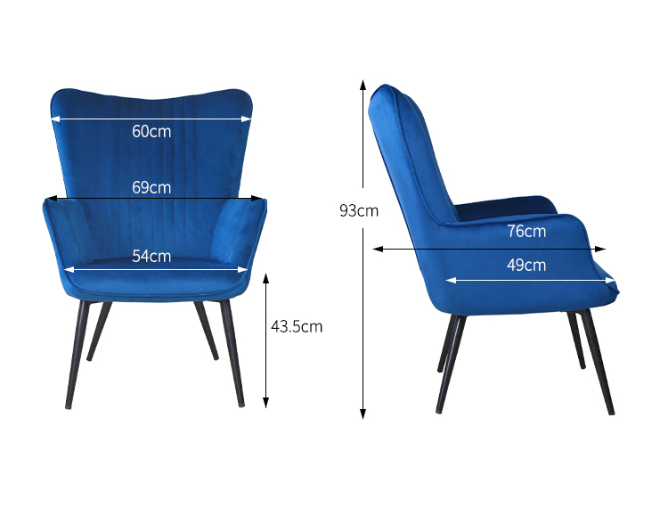 Best leisure chair blue home sofa