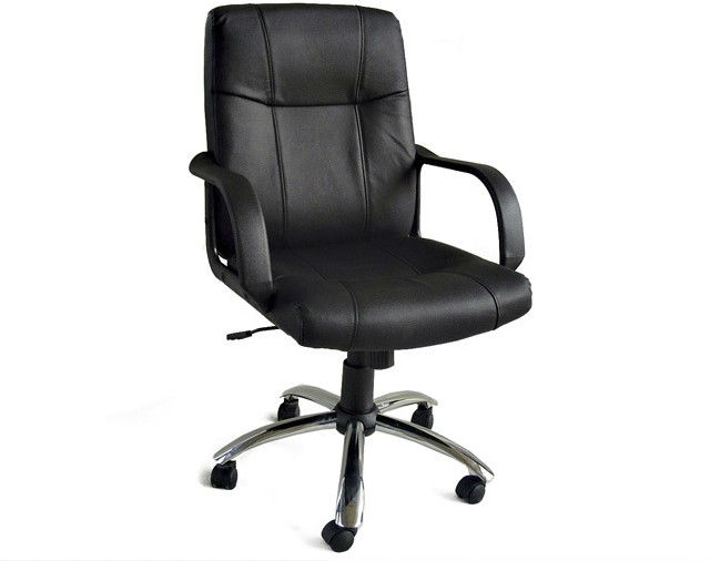 Y-2746 New Black Leather Ergonomic Desk Office Chair w Chrome