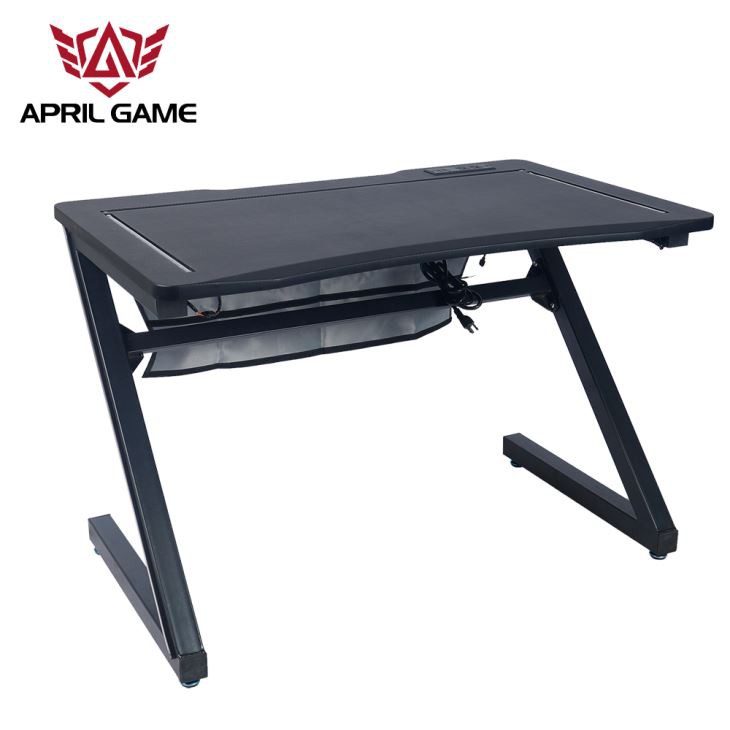 April Game Z Shape Gaming Desk With Led Light