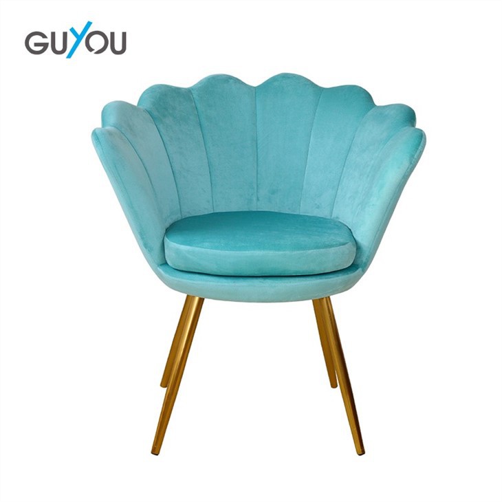 Guyou Lake Blue Accent Chair Shell-Shaped X-5110