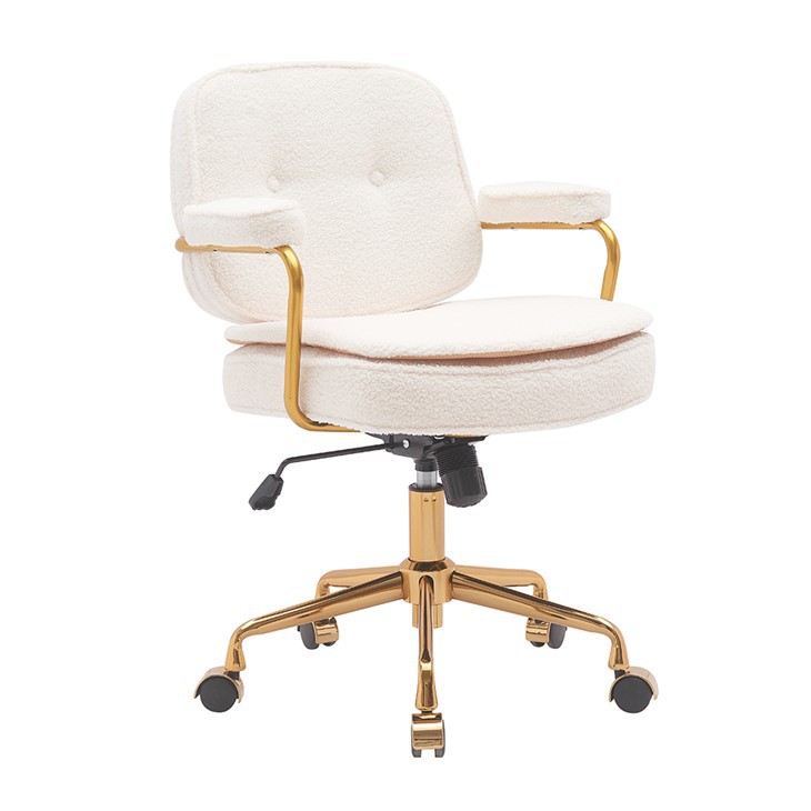 White Teddy Fleece Office Chair