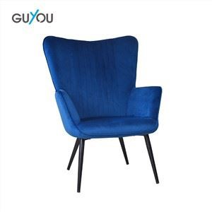 X-5102 Living Room Velvet Upholstered High Back Accent Chair With Black Legs