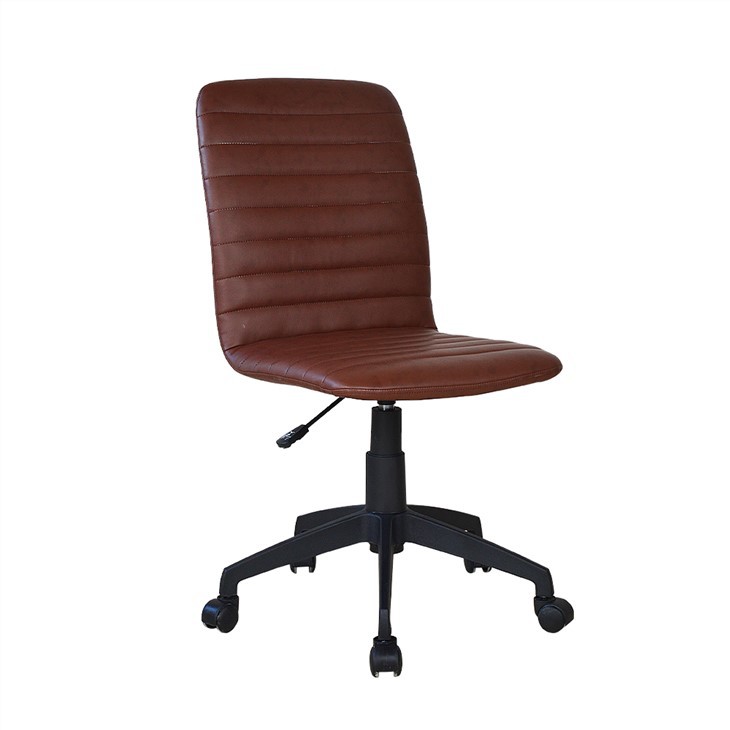 X-5103 Home Office Living Room Furniture Swivel Armless Accent Office Chair Single Leisure Seat Leather Brown Sillas