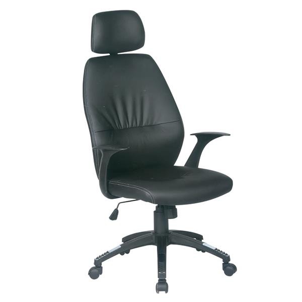 Y-1857 Quality Black PU Leather  Boss Office Chair With Headrest