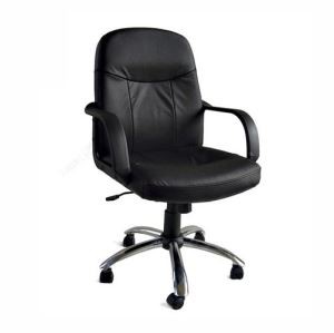 Y-2744 New Black Leather Executive Home Office Chair w Chrome