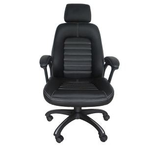 Y-2865 zhejiang black boss leather swivel lift office chair