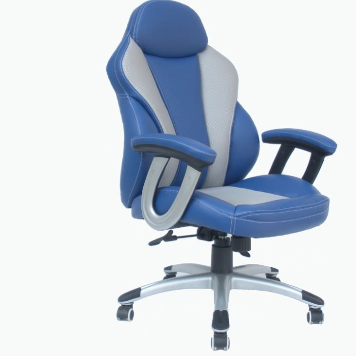 Y-2834 New Design Luxurious Blue Leather Chair