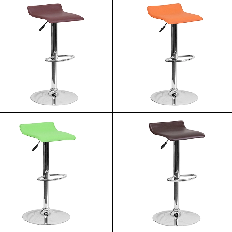 360 Degree Swivel Adjustable Bar Stool, Modern Leather Bar Chair